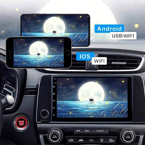 Hikity Android 2 DIN Radio de Coche In-Dash 10.1'' HD Pantalla Táctil Navegación GPS para Audio/Video de automóvil con Bluetooth FM WiFi USB Cámara de Visión Trasera 