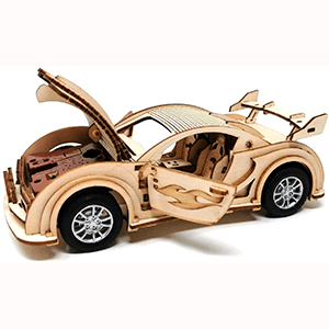 puzzle 3d coche de madera para pintar